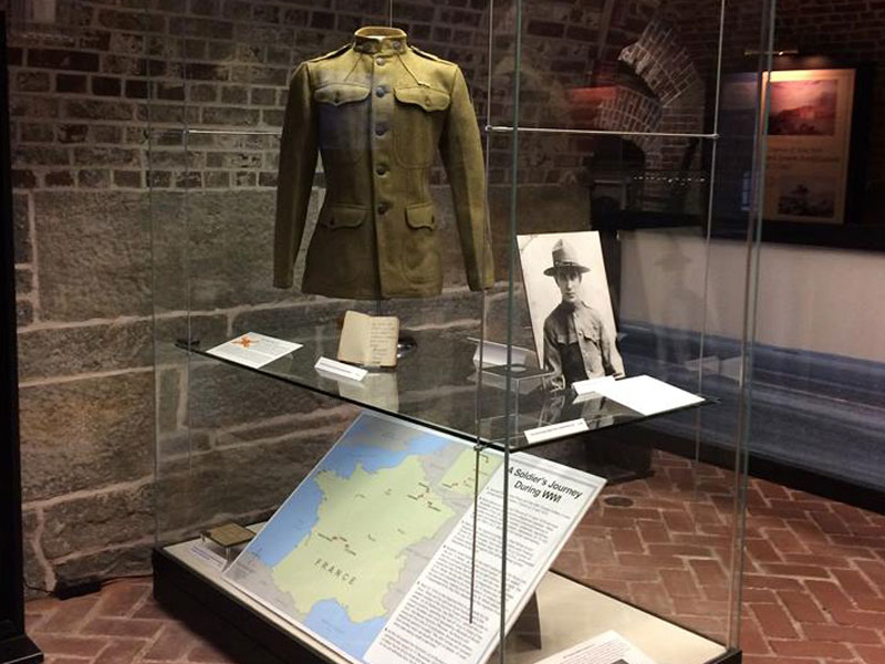 A museum exhibit inside the Harbor Defense Museum.